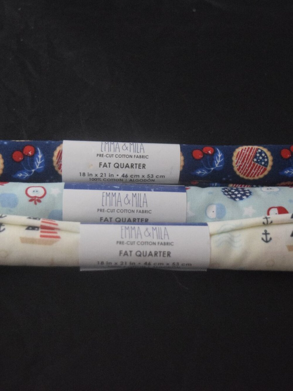 Emma & Mila Fat Quarter Bundle – 3pc Set – Patriotic & Nautical Themes